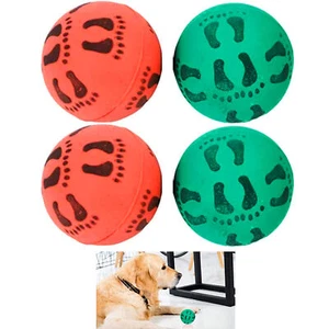 4 Pc Round Rubber Balls Pet Chew 2.36" Dog Cat Toys Puppy Fetch Chase Play - Picture 1 of 1