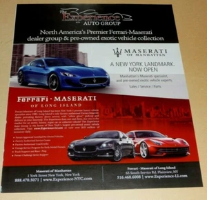 MASERATI OF MANHATTAN SPORTS CARS ADVERTISEMENT #1 - Picture 1 of 1