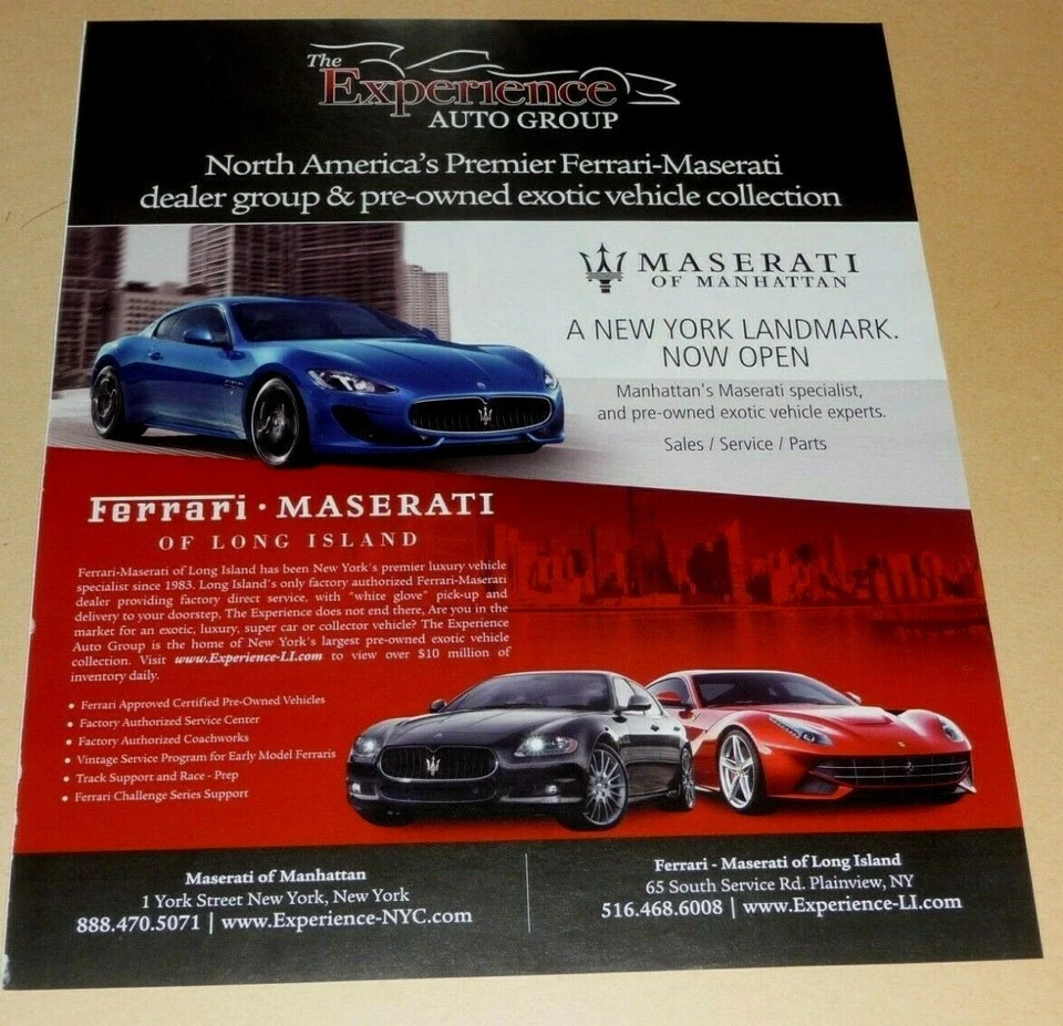 MASERATI OF MANHATTAN SPORTS CARS  ADVERTISEMENT #1 - Image 1 of 1