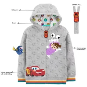 NWT Disney Licensed Misc full zip hoodie, Grey, size 5 - Picture 1 of 2