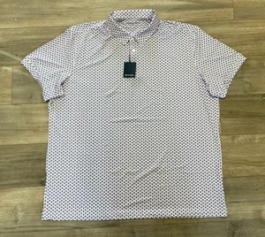 Polo Mizzen + Main Versa manica corta uomo XXL rosa pallido floreale golf casual - Foto 1 di 8