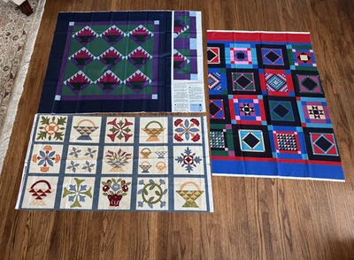 LOTE DE 3 Paneles de Tela Tramposo - Primavera Geométrica Floral Clásica Foto 1 de 4