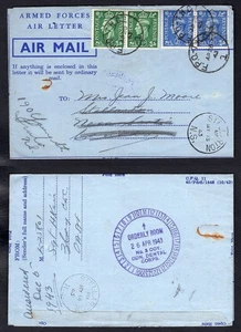 CANADA WW2 Military 1943 Dental Corps Orderly on Air Letter Cover from England - Picture 1 of 4