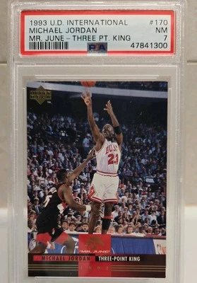 1993 Upper Deck International Michael Jordan #170  Mr. June Three PT. King. PSA7 - Image 1 of 4