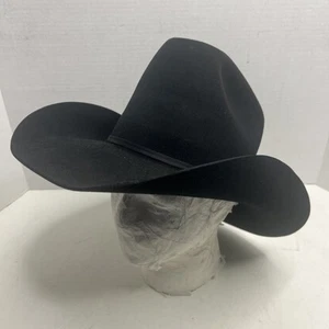 Vintage Resistol XXX Beaver Black Las Vegas Cowboy Hat 7 1/8 USA Sheplers Cap - Picture 1 of 9