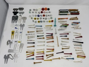 Golf Tees Ball Markers Divot Tool Lot Avertising Tuffy Wolverines Beer MSU Banks - Picture 1 of 24