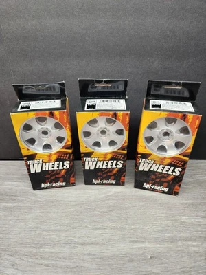 HPI Savage X Warlock  Monster Truck Wheels 3193  17mm Matte Chrome 83x56mm 3.8 - Image 1 of 4