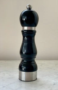 Peugeot Chateauneuf Black Wood & Stainless Steel Pepper Mill 9” - Picture 1 of 6