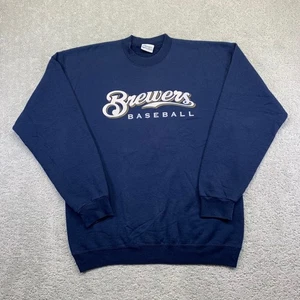 Sudadera de béisbol vintage de los Milwaukee Brewers cuello redondo para hombre grande MLB Pullover - Imagen 1 de 10