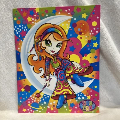 Carpeta estrella LISA FRANK 2003 arco iris niña hippie campana de luna pantalones sin perforar Foto 1 de 4
