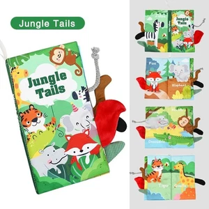 3D Animal Tail Cloth Book Washable Cloth Book Toys Baby Cloth Book 0-36 Months - Picture 1 of 14