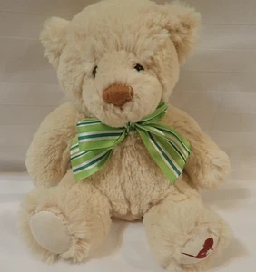 St Jude's Kinder Forschungskrankenhaus Teddybär 10 Zoll cremefarben grüne Schleife - Bild 1 von 4