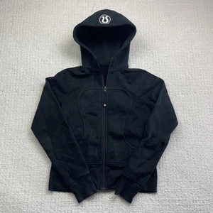 Y2K Lululemon Scuba Hoodie Womens 8 Black Zip Sweater Sweatshirt Active READ* - Foto 1 di 15
