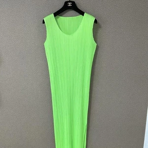 Pleats Please Issey Miyake Fluorescent Sleeveless Long Dress Size 4 XL Japan - Picture 1 of 9