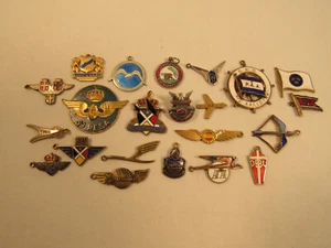 Collection Of Vintage Charms Airlines Aviation Braniff KLM Iberia Etc. Nautical  - Picture 1 of 7