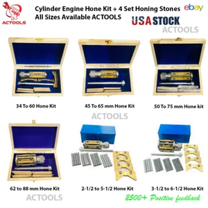 Cylinder Engine Hone Kit + Honing Stones 4 Set All Sizes Available ACTOOLS - Picture 1 of 33
