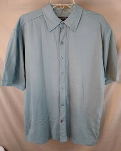 Kenneth Cole New York camicia uomo manica corta con bottoni verde taglia large - Foto 1 di 4