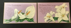Hermoso Lote de Postales de Pascua con Fondo Púrpura Blanco Surtido de Flor - Imagen 1 de 4