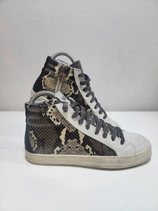 New P448 Skate Snakeskin Print High Top Sneaker Glitter Size US 6.5 - 37 EU - Picture 1 of 12