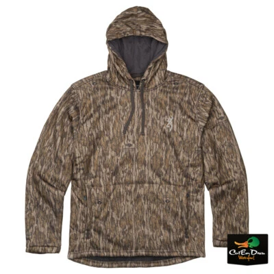 NEW BROWNING WICKED WING HIGH PILE FLEECE HOODIE - MOSSY OAK BOTTOMLAND CAMO - - Image 1 of 2