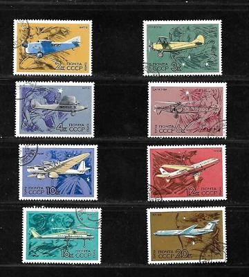 AU10  Russia 1969 Aircraft Scott # 3673-3680 CTO used 12 sets Discount - Image 1 of 2