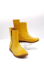 KORK-EASE Womens LIZA Yellow Leather Zip Up Ankle Boot US Size 8 PreOwned - Picture 1 of 12
