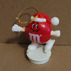 M&M candy vintage CHRISTMAS Ornament TOPPER RED PLAIN on ICE SKATES 1989