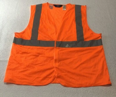 Orange Safety  Reflective Vest Walls Work Wear Materials Class 2 Men Size XL - Image 1 of 4