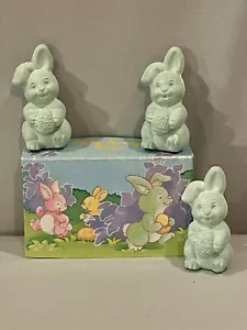 NEW Vintage 1989 Avon 3 Green Baby Bunny Soaps Easter Rabbit Spring - Picture 1 of 5