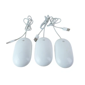 Apple Mouse A1152 Genuine Wired Mighty Mouse With Scroll Ball White x3 - Picture 1 of 6