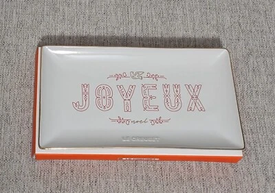 Le Creuset Joyeux Noel Collection Holiday Christmas Hostess Tray Gold Trim - Image 1 of 4