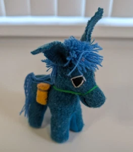 Mexican Folk Art Handmade Wool, Felt Stuffed Plush Donkey. 6" - Picture 1 of 6
