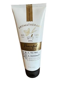 Bath & Body Works Moisturizing Body Cream PEACEFUL Tea Tree Peppermint 8 0Z - Picture 1 of 4