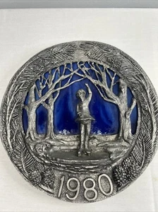 Vintage Michael A Ricker 1980 Annual Plate Pewter Stained Glass Ballerina 7.75" - Picture 1 of 8