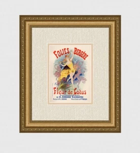 Jules Cheret 1896 limitierte Steinlithographie ""Fleur de Lotus"" signiert gerahmtes COA - Bild 1 von 4