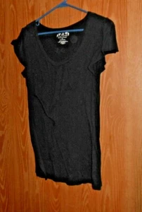 Currants black blouse top in size M medium made with butterfly sleeves - Picture 1 of 1