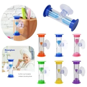 Brushing With Suction Cup Hourglass Sand Clock Desktop Ornament Time Funnel - Picture 1 of 17