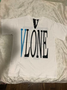 Vlone X Barney's blau gepunktetes T-Shirt weiß Größe US XLarge - Bild 1 von 4