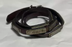 Diesel Men Vhtf 00s Archives Leather Bracelet Y2K Triple DIESEL logo Luxury Used - Picture 1 of 4