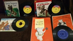 Lot of 4 Children's Books each with 7"record-Disney's SaggyBaggy Elephant Others - Picture 1 of 5