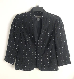 Banana republic Blazer Size 0 Black Color Camel Dots R02 Career - Picture 1 of 7