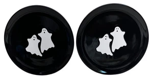 2 HTF Waechtersbach Black White Halloween Ghosts Salad Plates Germany 8 1/2" - Picture 1 of 6