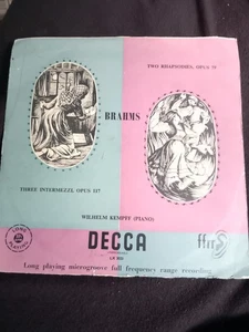 Brahms Wilhelm kempff (piano) opus 79 & 117 Decca lx3033 10" Vinyl Record - Picture 1 of 11