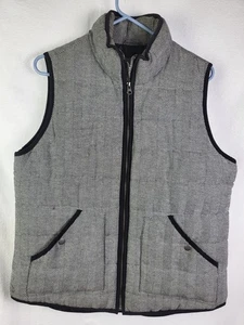MERONA Womens Vest Puffer Quilted Herringbone Print Full Zip Size Large - Picture 1 of 8
