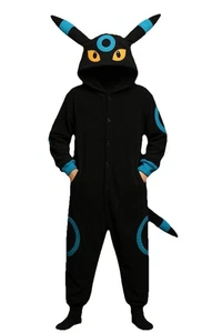 Umbreon Pokémon Halloween Kostüm Schlafanzug Erwachsene S Fleeceschwanz mit Kapuze - Bild 1 von 6
