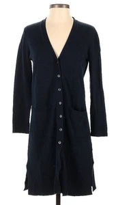 J Jill Duster Cardigan Donna S Petite Nero Capsula Minimalista Preppy Academia - Foto 1 di 13