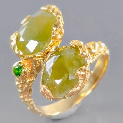 Handmade 18ct Sapphire Ring 925 Sterling Silver Size 10 /R415715 - Image 1 of 4