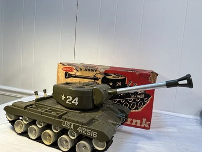 Tanque Bulldog Vintage Remco # 24 Ejército de EE. UU. en caja original sin probar COMO ESTÁ Foto 1 de 4