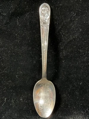 Cuchara de recuerdo plateada de colección WM Rogers George Washington Mt Vernon cuchara Foto 1 de 4