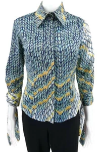 JUST CAVALLI 3/4 Sleeve Women's Blouse Top Shirt SZ US S IT 38 - Picture 1 of 7